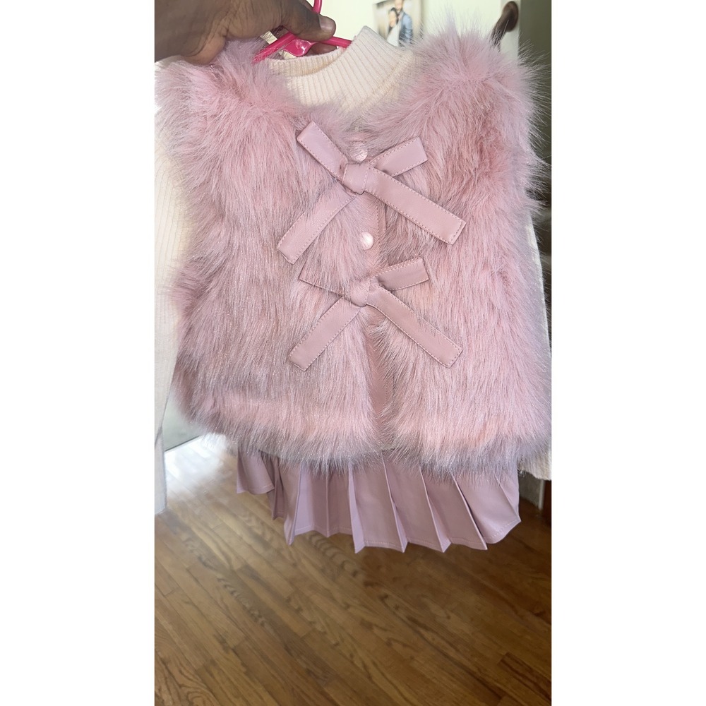 Boutique Flower Girl Dress ChampagneTulle 3DRosette Pearl Accents Formal Wedding - Picture 8 of 10